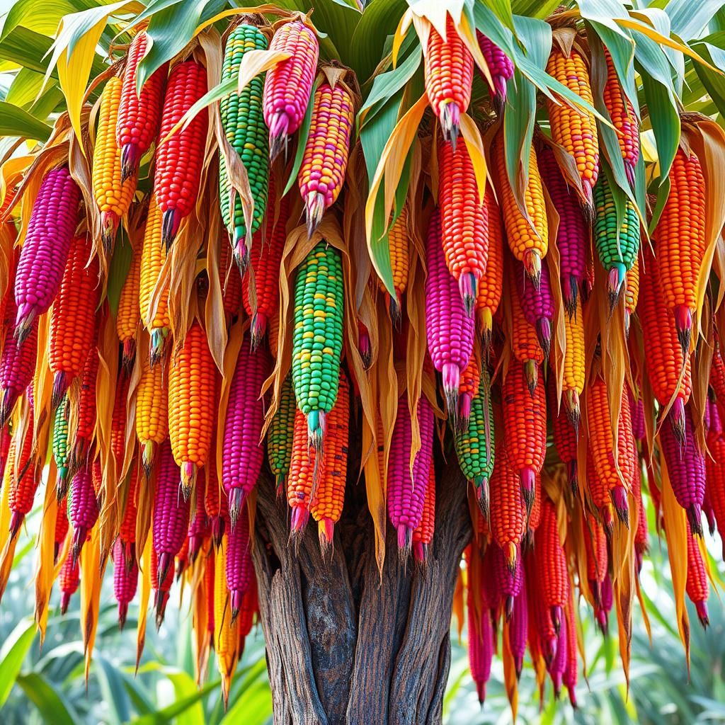Iridescent Tree of Corns in Fantasy Style