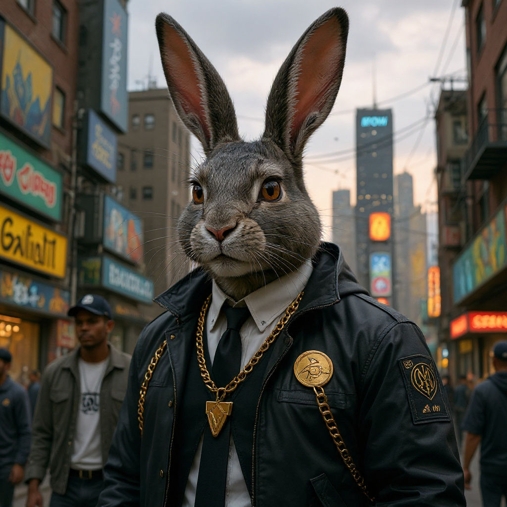 Godlike Rabbit Boss in the Hood: Graffiti Art