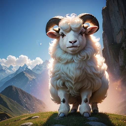 Valais Blacknose Sheep in Springtime, by Fernando Botero