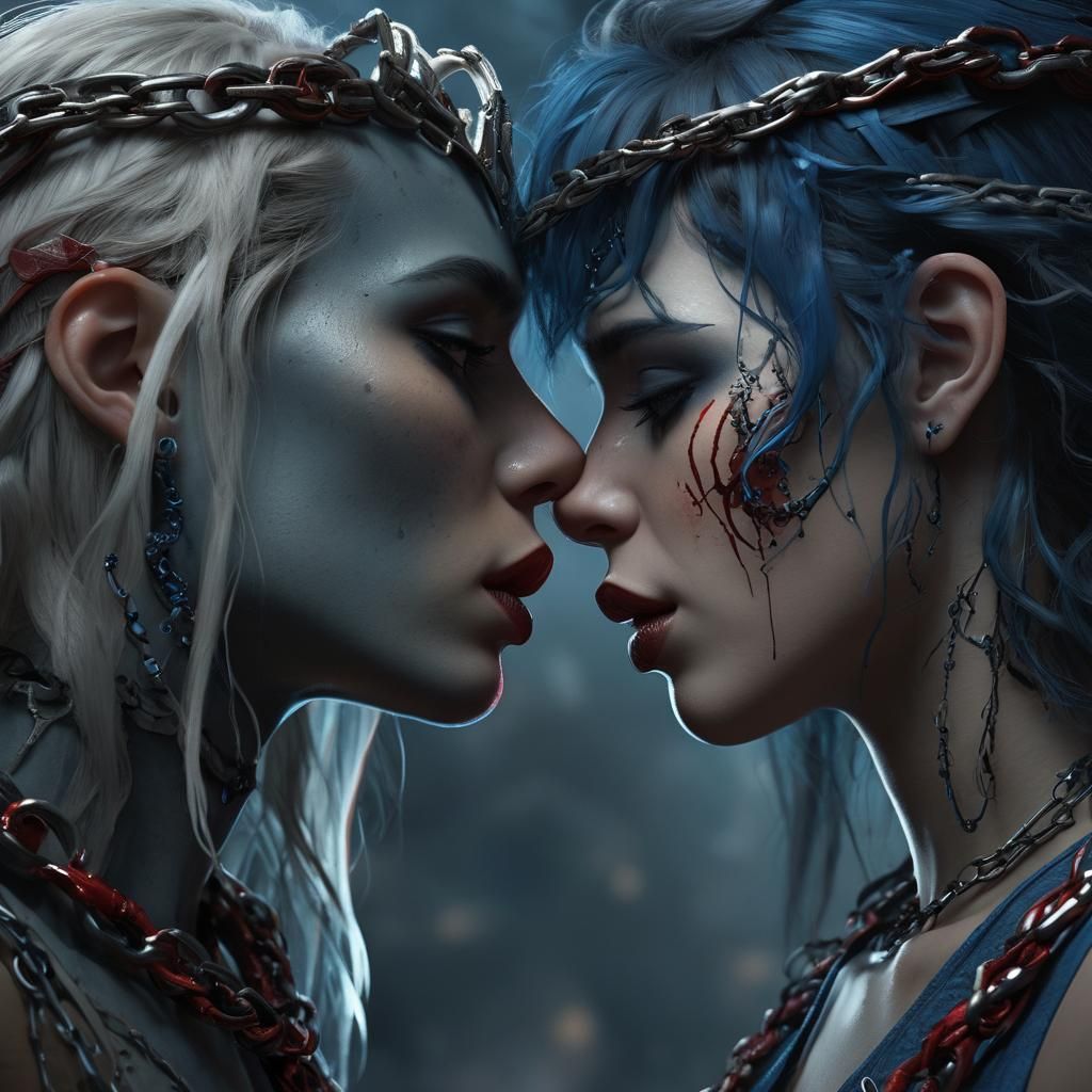 Demonic Kiss in Coliseum: Dark Fantasy Concept Art