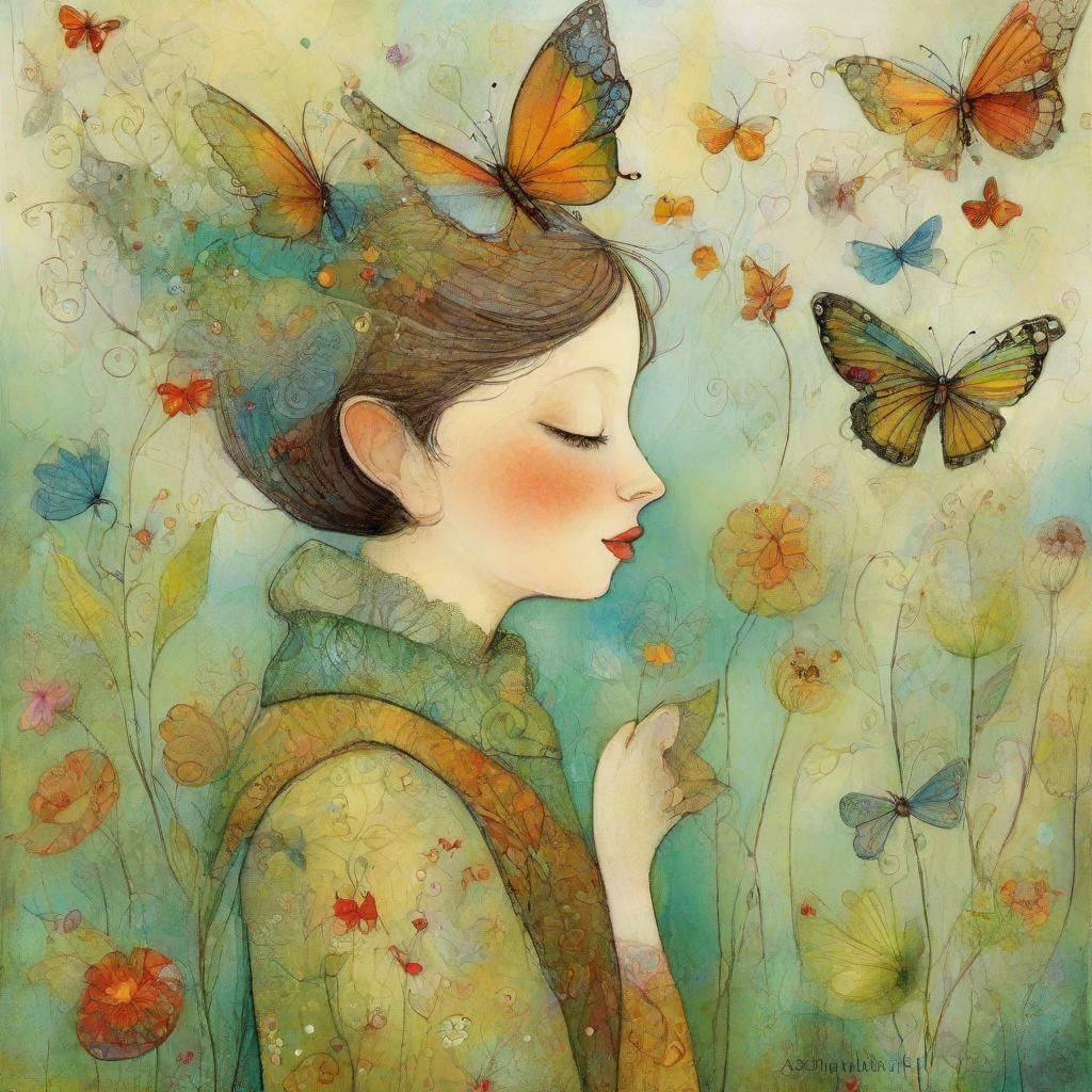 Pixie and Butterfly in Whimsical Forest