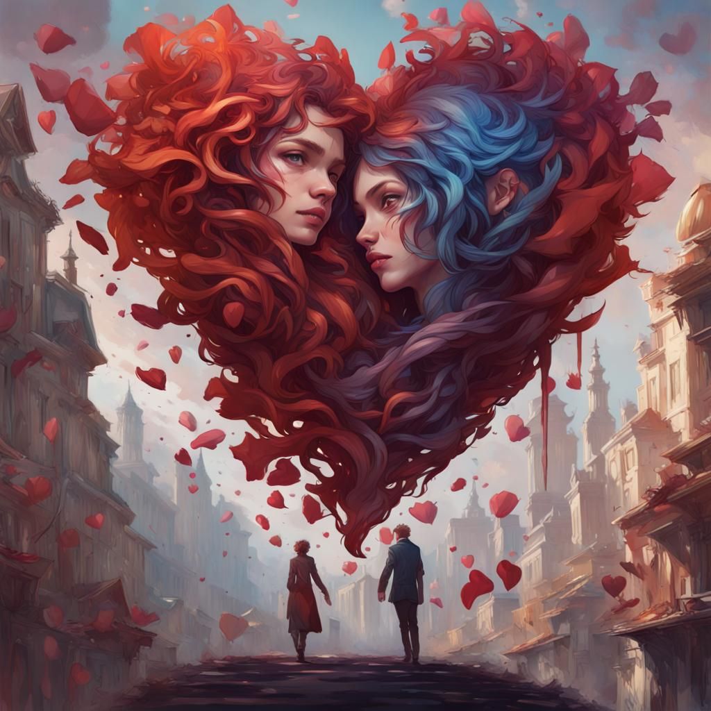 Lovers Portrait in Hyperdetailed Digital Art Style