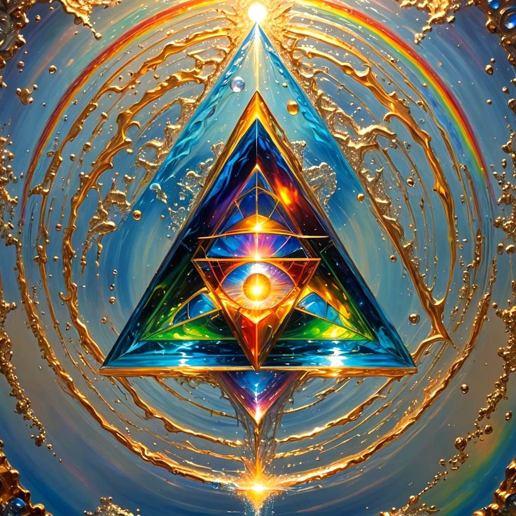 Interdimensional Rainbow Water Sphere with Energy Beams