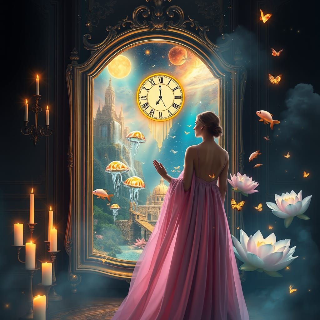 Surreal Dreamscape Revealed in Antique Mirror