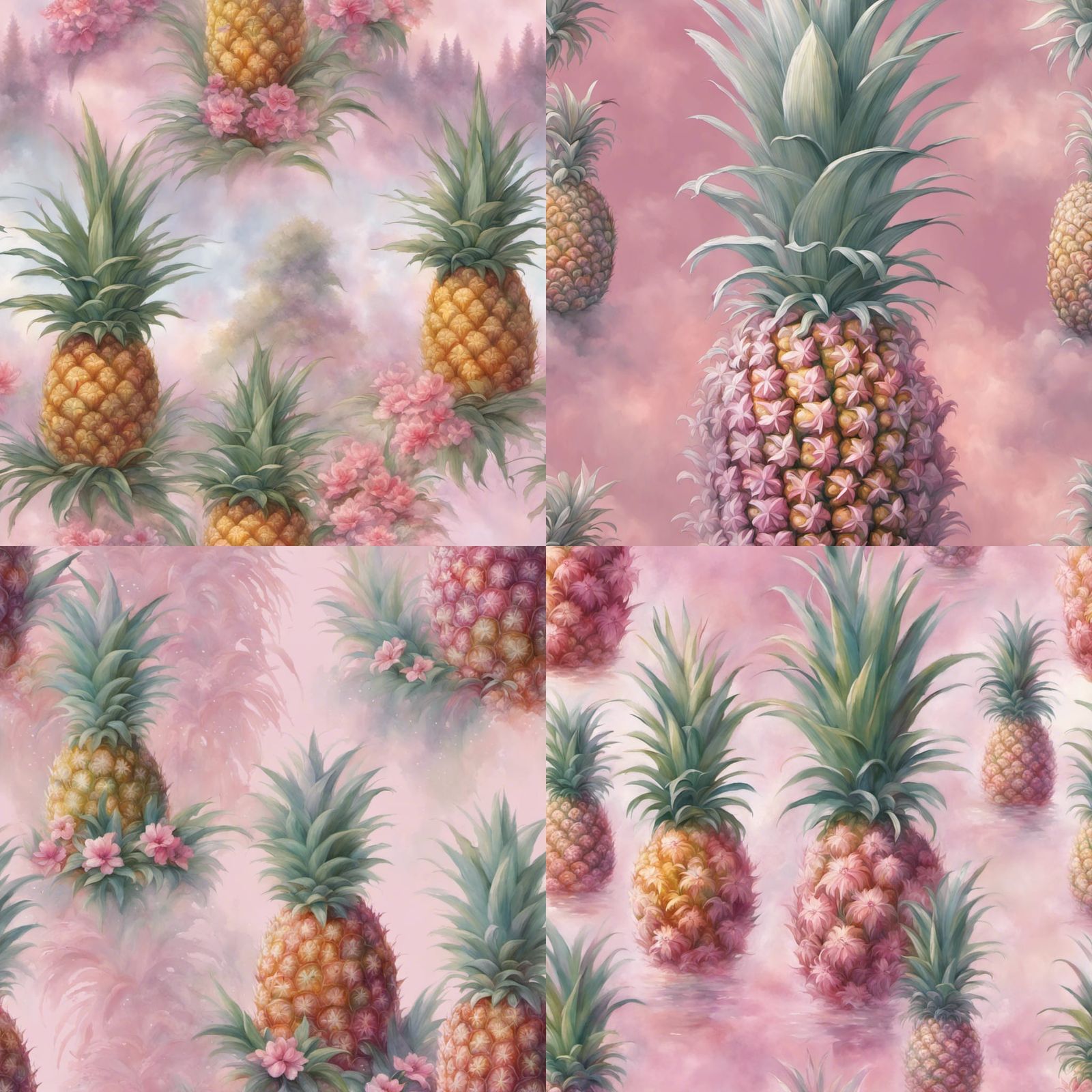 Pineapple  no background pink