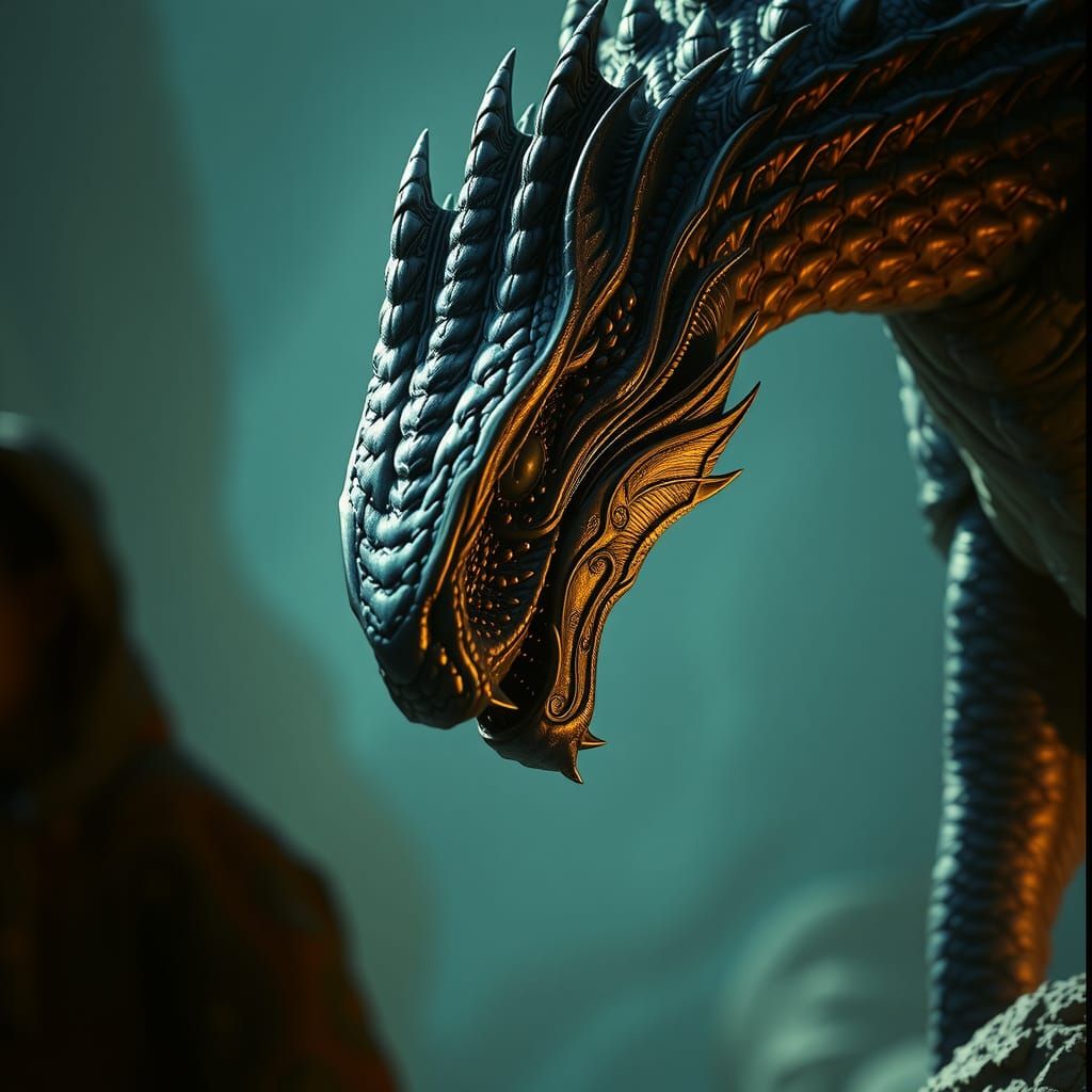 Epic Dragon with Black and Purple Scales