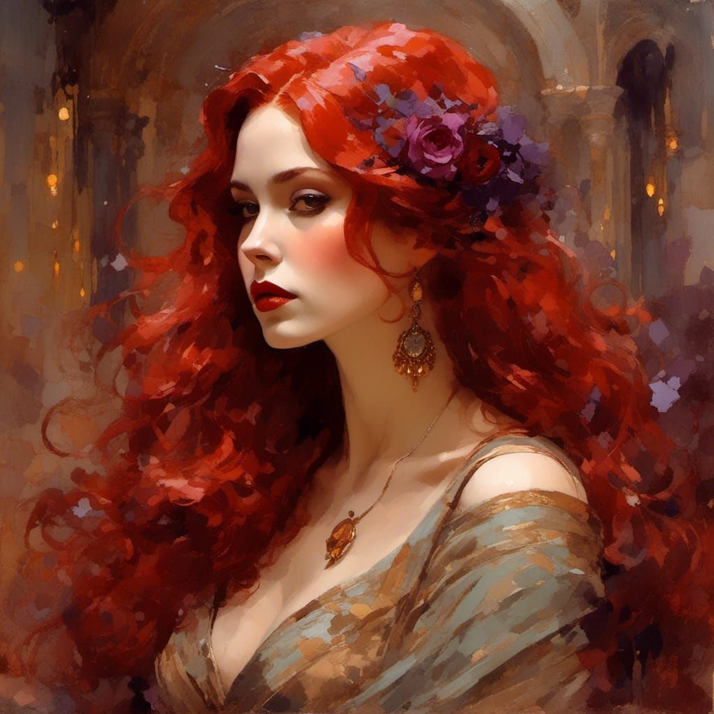 Jessica Rabbit in Waterhouse Style