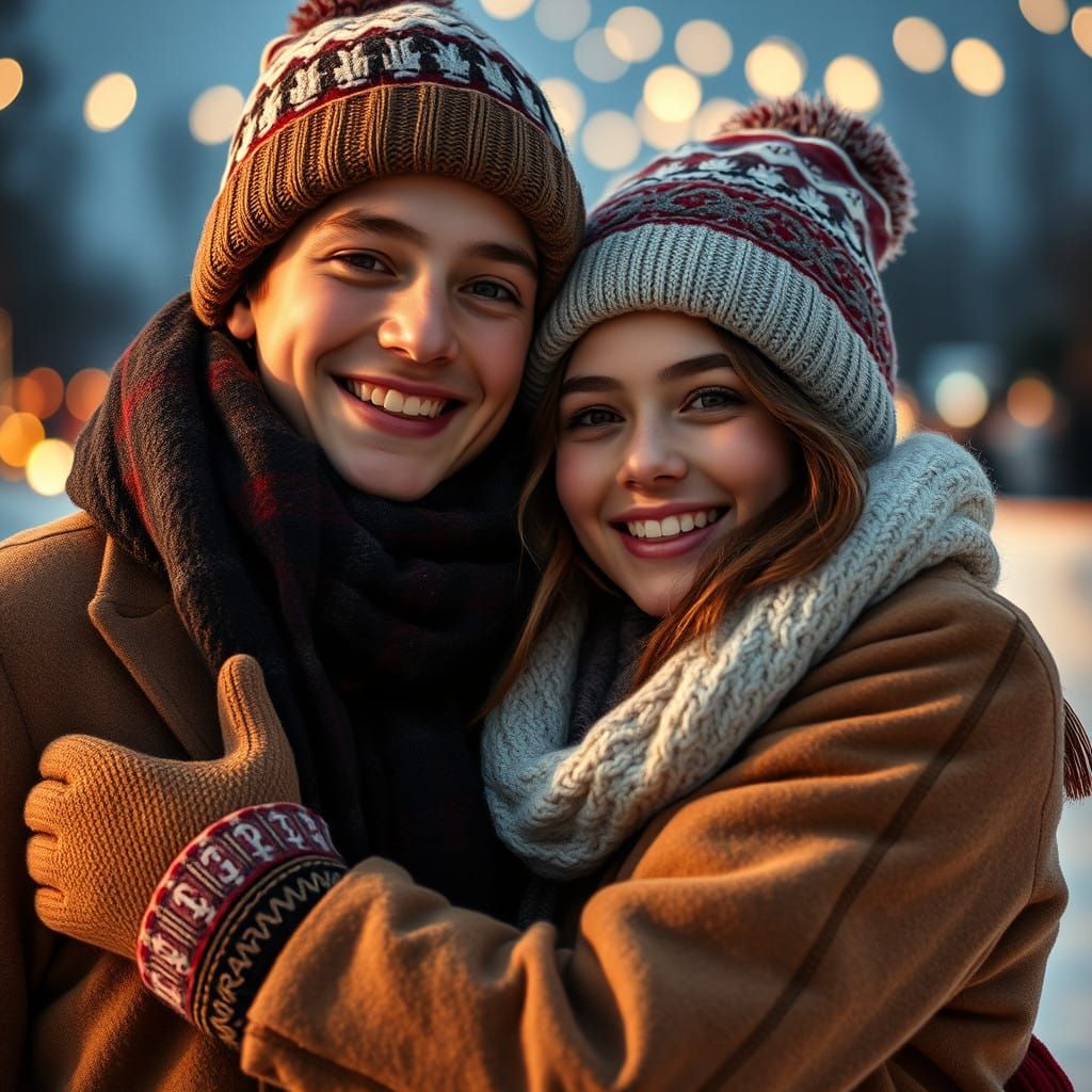 Warm Winter Romance in Golden Studio Light