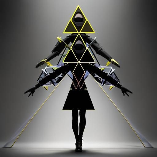 Abstract Triangular Figures: An AI Art Concept