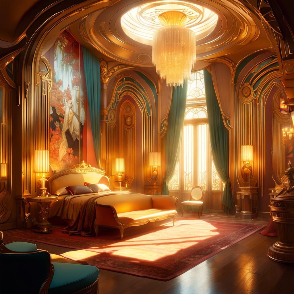 Art Deco Fairy Room Interior, Detailed Studio Photo