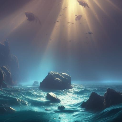 Turquoise Ocean: High Gothic Victorian Art