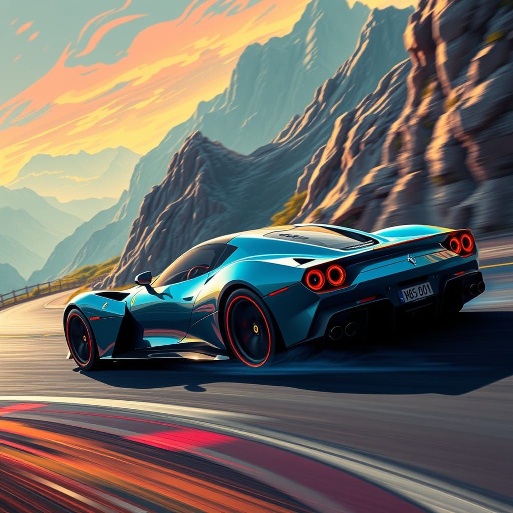 Ferrari 2025: Futuristic Sports Car on Mountain Road