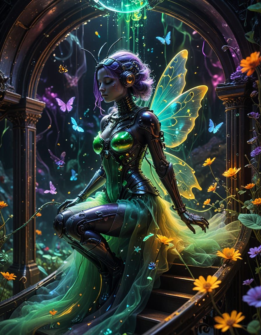 Epic Psychedelic Dreamscapes in Neon Holographic Style