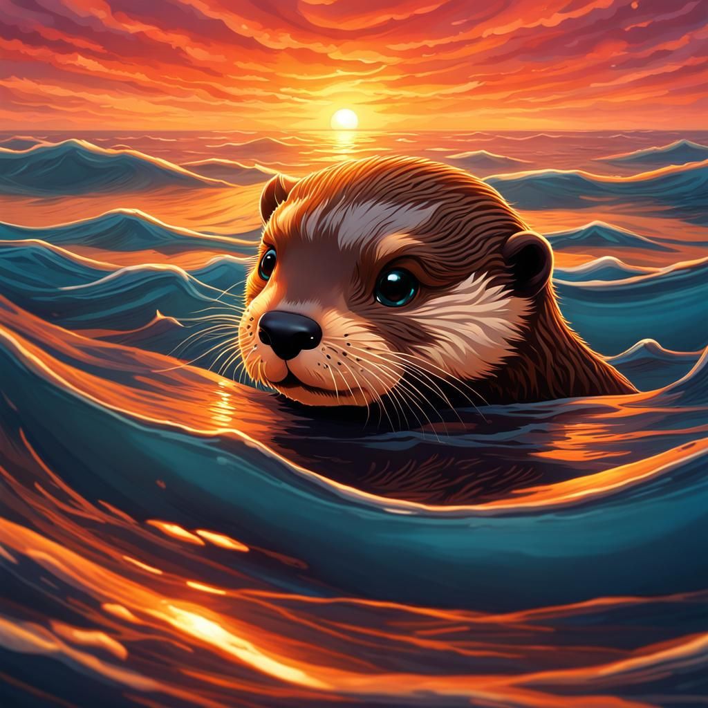 Sea Otter Sunset