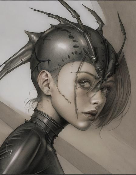 Intricate Spider-Woman Hybrid in Digital Matte Painting