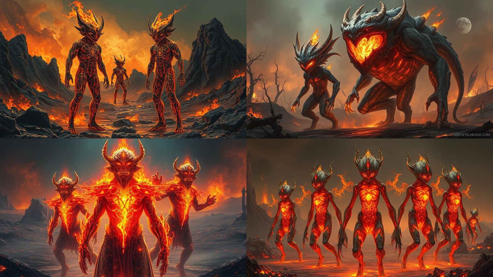 Otherworldly Beings Infused with Molten Energy