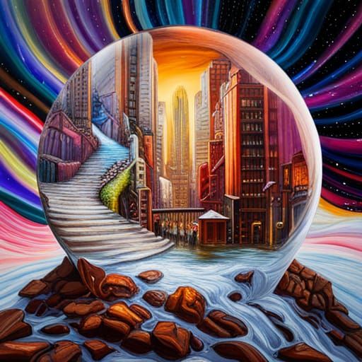 Angel and Unicorn in Mystical Snow Globe