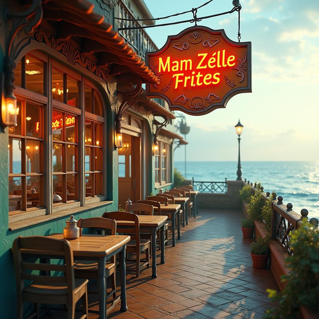 Seaside Restaurant "Mam Zelle Frites" in Art Nouveau Style