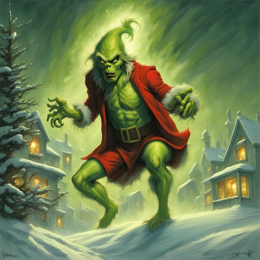 Superpowered Grinch Stealing Christmas with Cosmic Energy