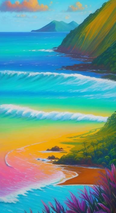 Moana in Nature: Neo-Impressionist Oil Painting