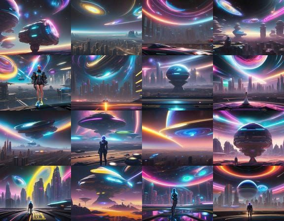 Cosmic Exploration of Soul's Origin in Cyberpunk Style