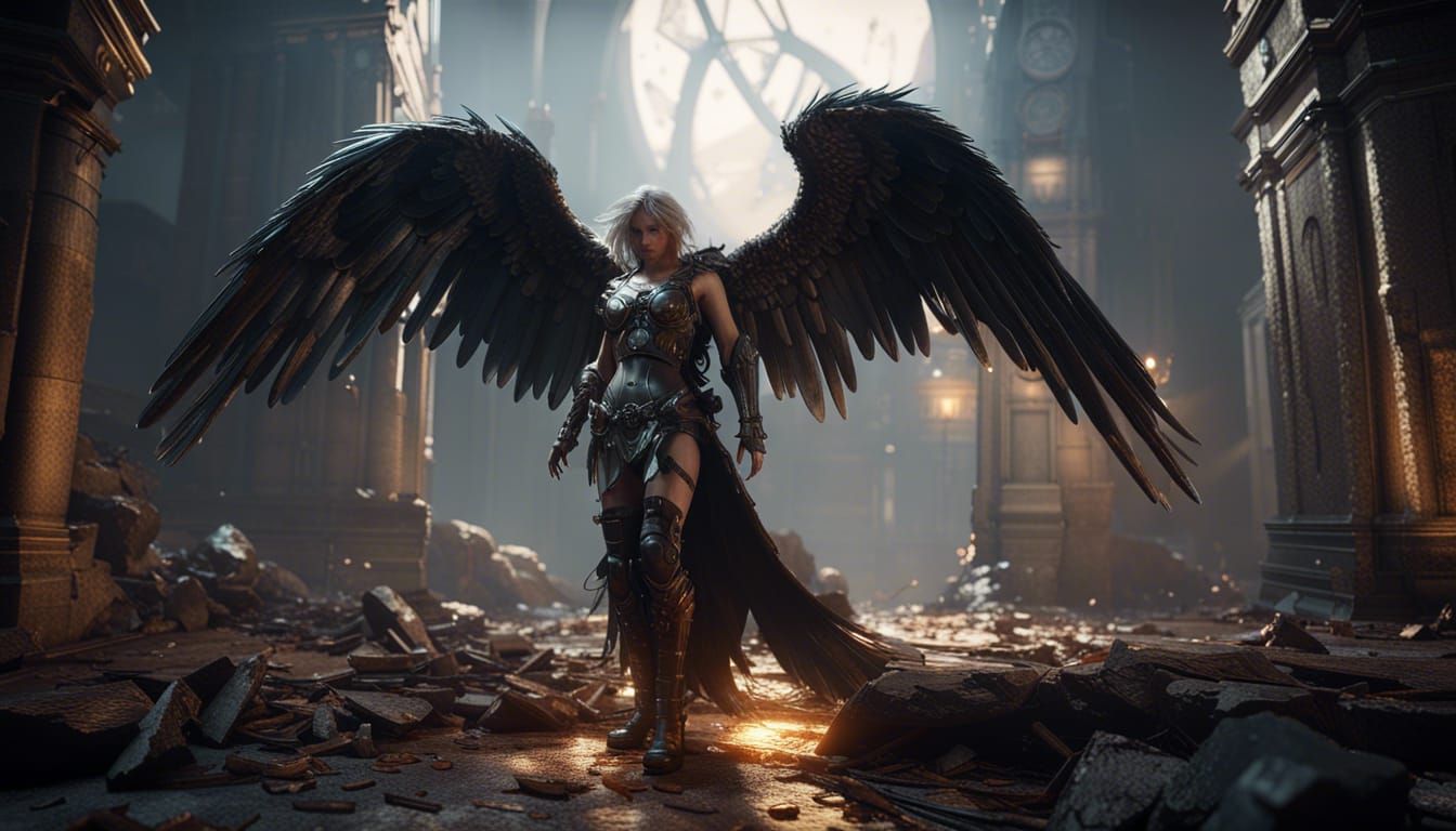 Fallen Angel in 3D Game Cinematic Style