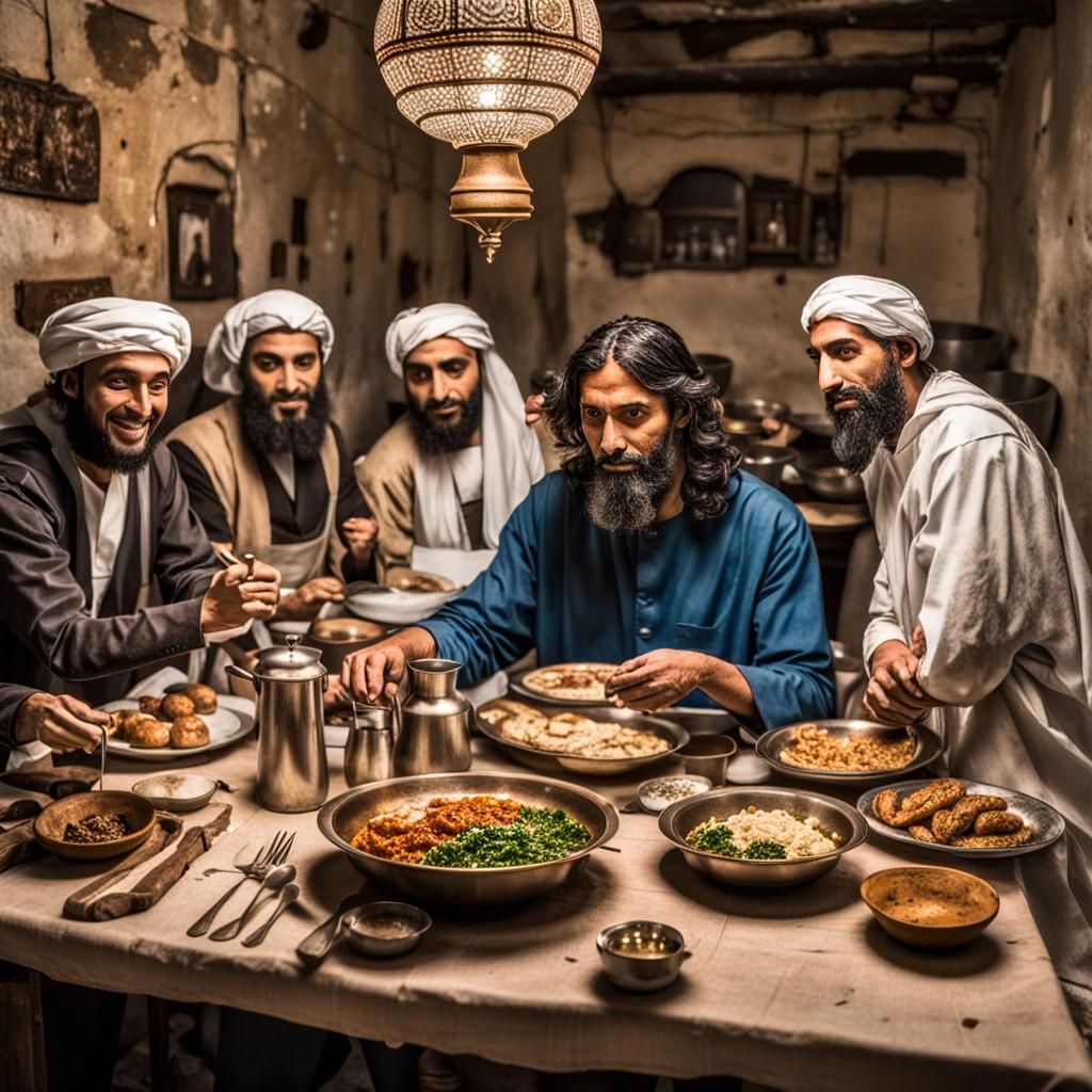 Reimagined Last Supper Scene in Jerusalem