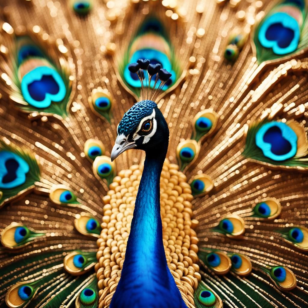 Detailed Peacock Jigsaw Puzzle in Splash Art Style