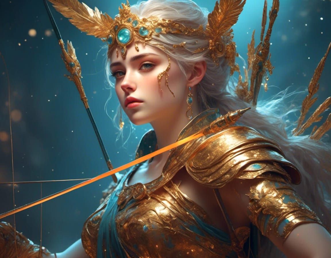 Beautiful Greek Archer on Horseback