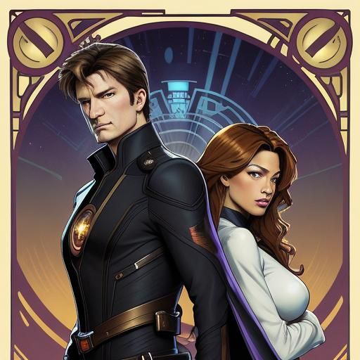 Vintage Wanted Poster in Art Nouveau Anime Style