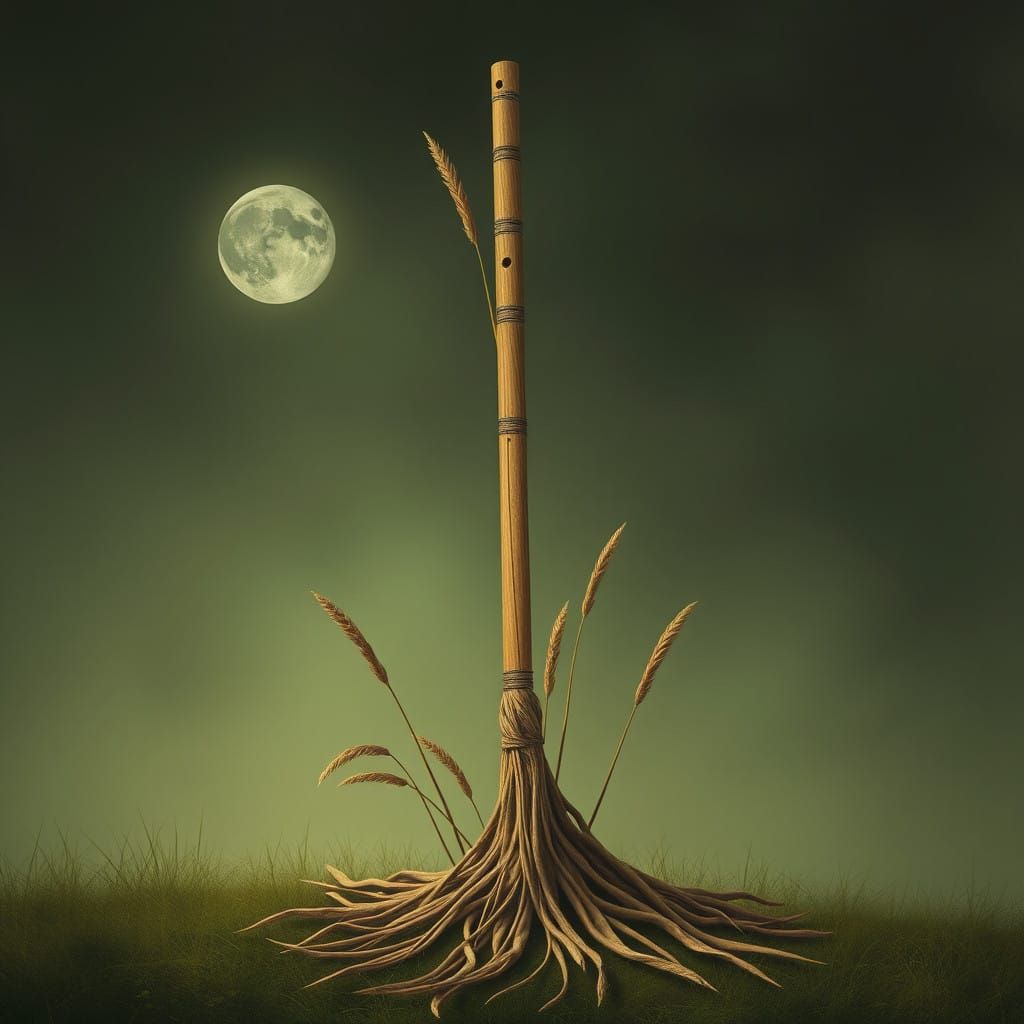 Soulful Melancholy in a Cyberpunk Blues: A Cut Reed Flute's....