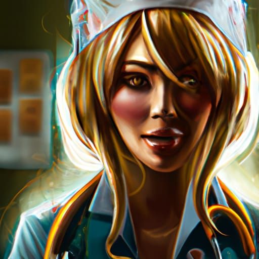 Silent Hill Nurse Portrait in Hyperdetailed Style