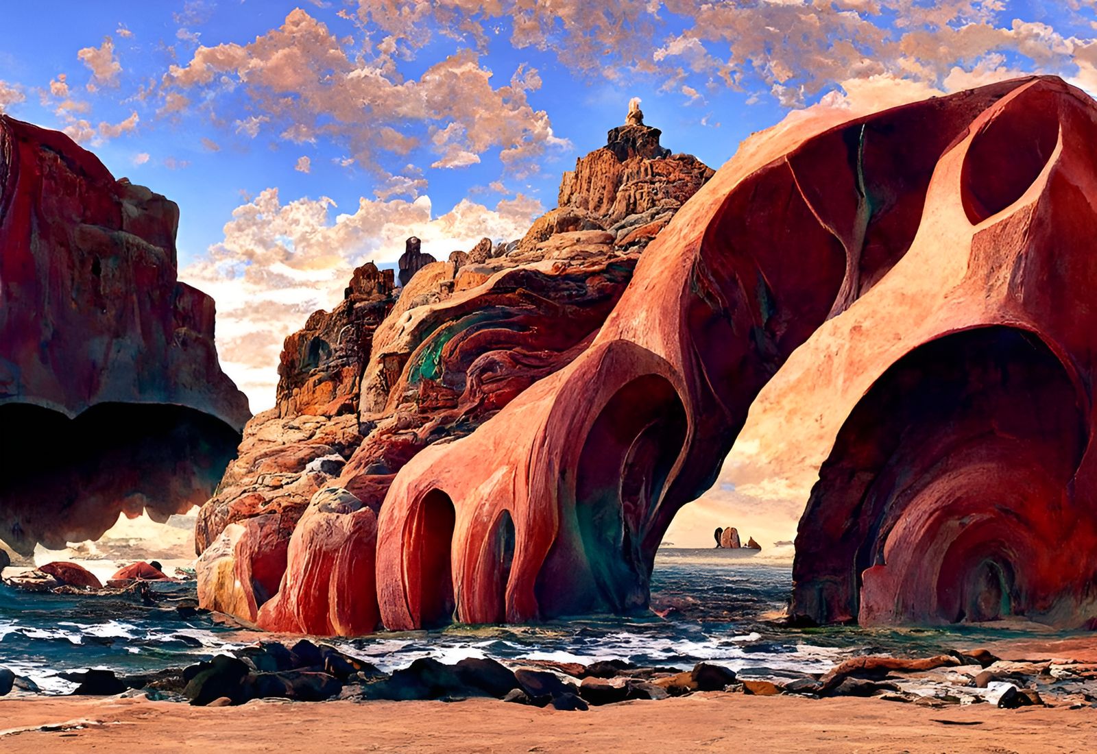 Surreal Desert Coastline in Dreamscape Style