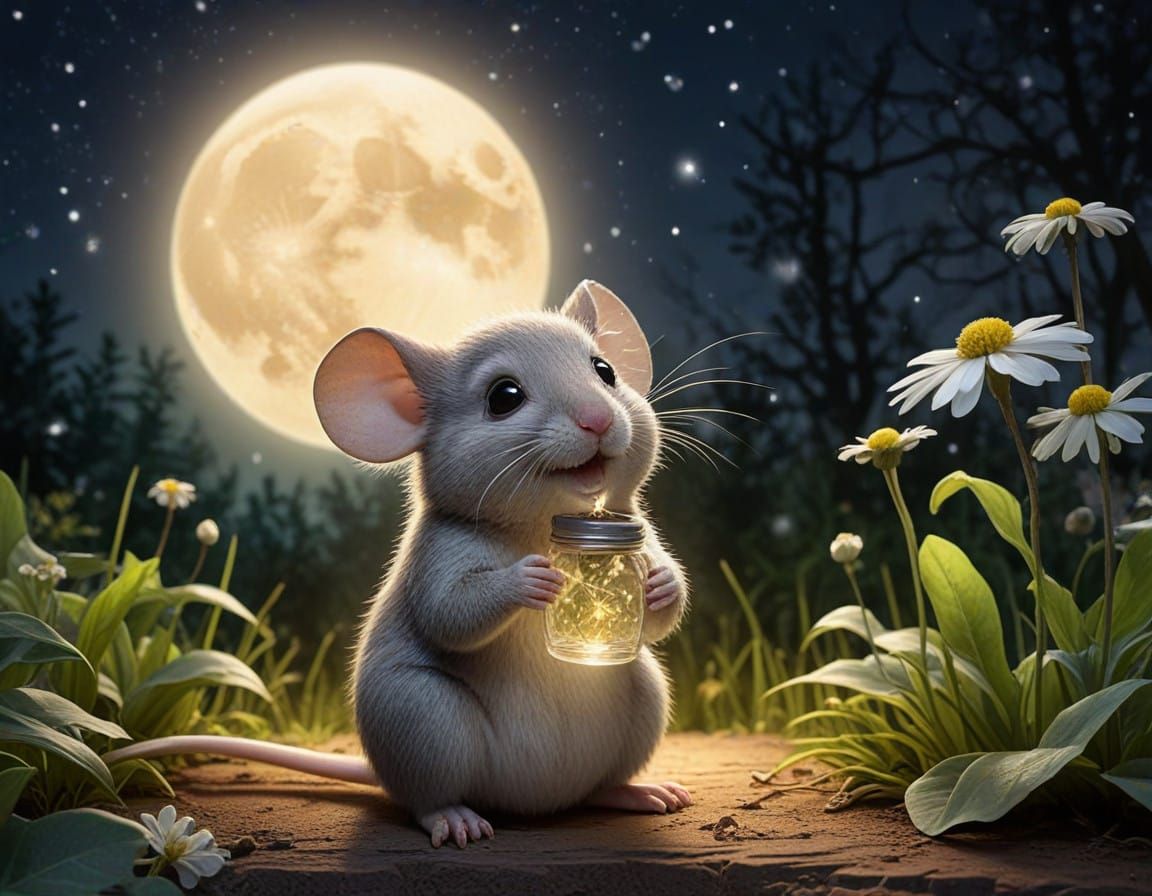 Magical Mouse Discovers Sparkling Crystal Vase