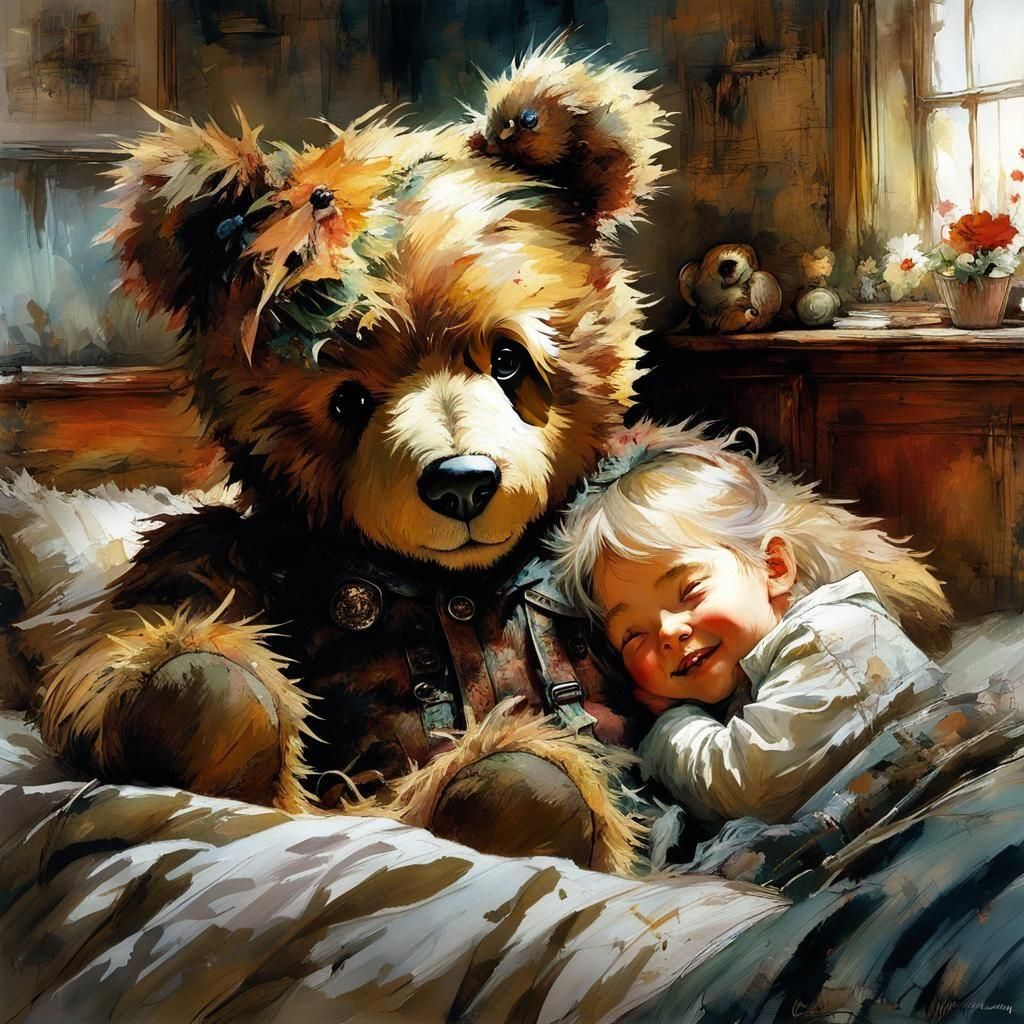 Detailed Matte Painting of a Teddy Bear