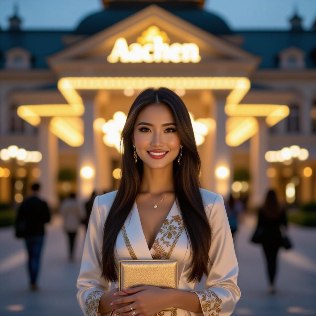 Thai Woman at Aachen Casino in Bokeh Lighting