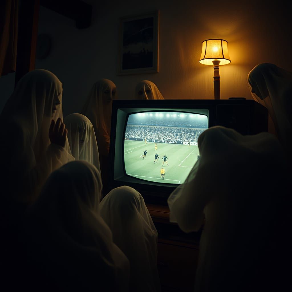 Ghostly Spirits Watch Soccer in Cinematic Style