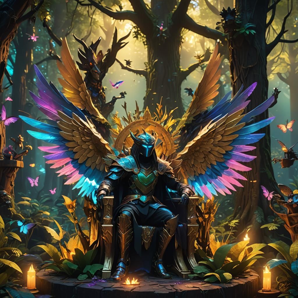 Roblox Avatar on Throne in Mystical Forest