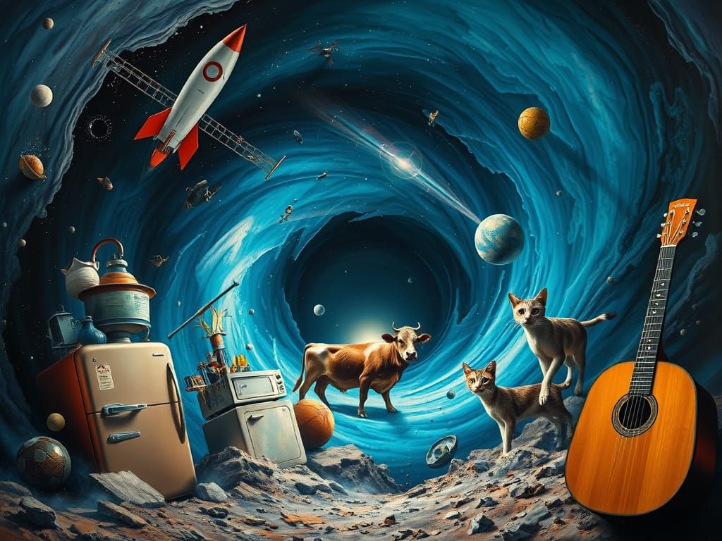 Surreal Black Hole Interior Matte Painting