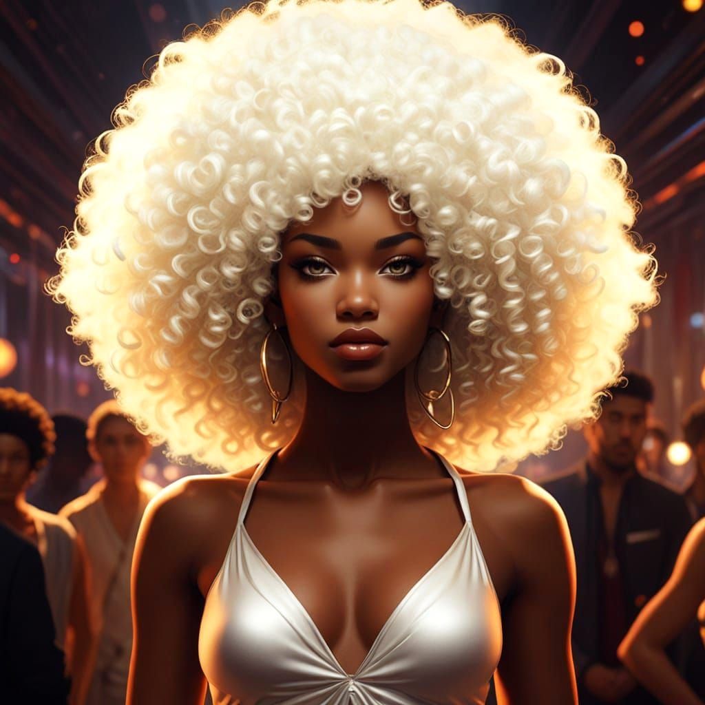 Afro-Futurist Disco Goddess in Vibrant Splendor