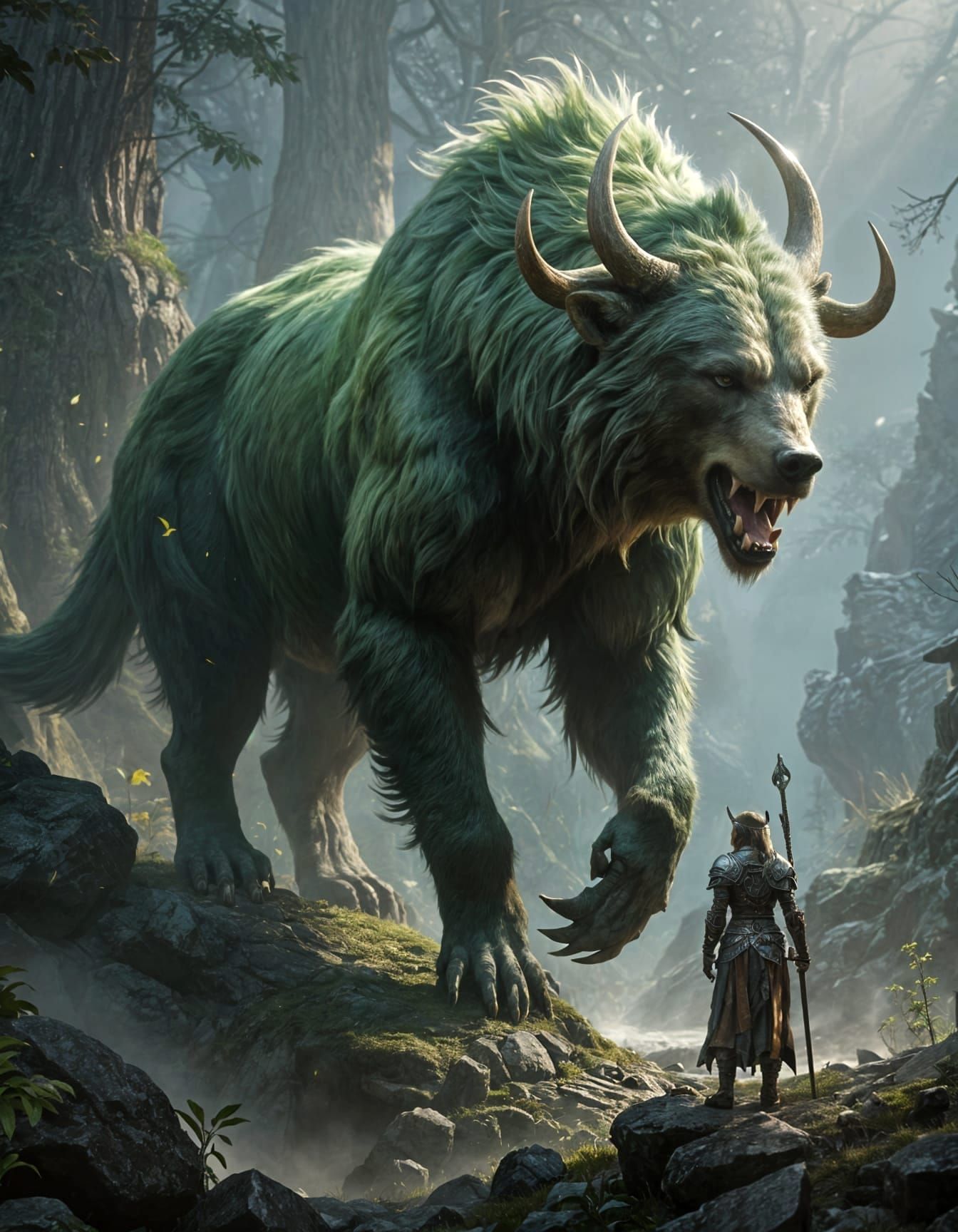 Mythical Elf-Grizzly Creature in Canada: Matte Painting