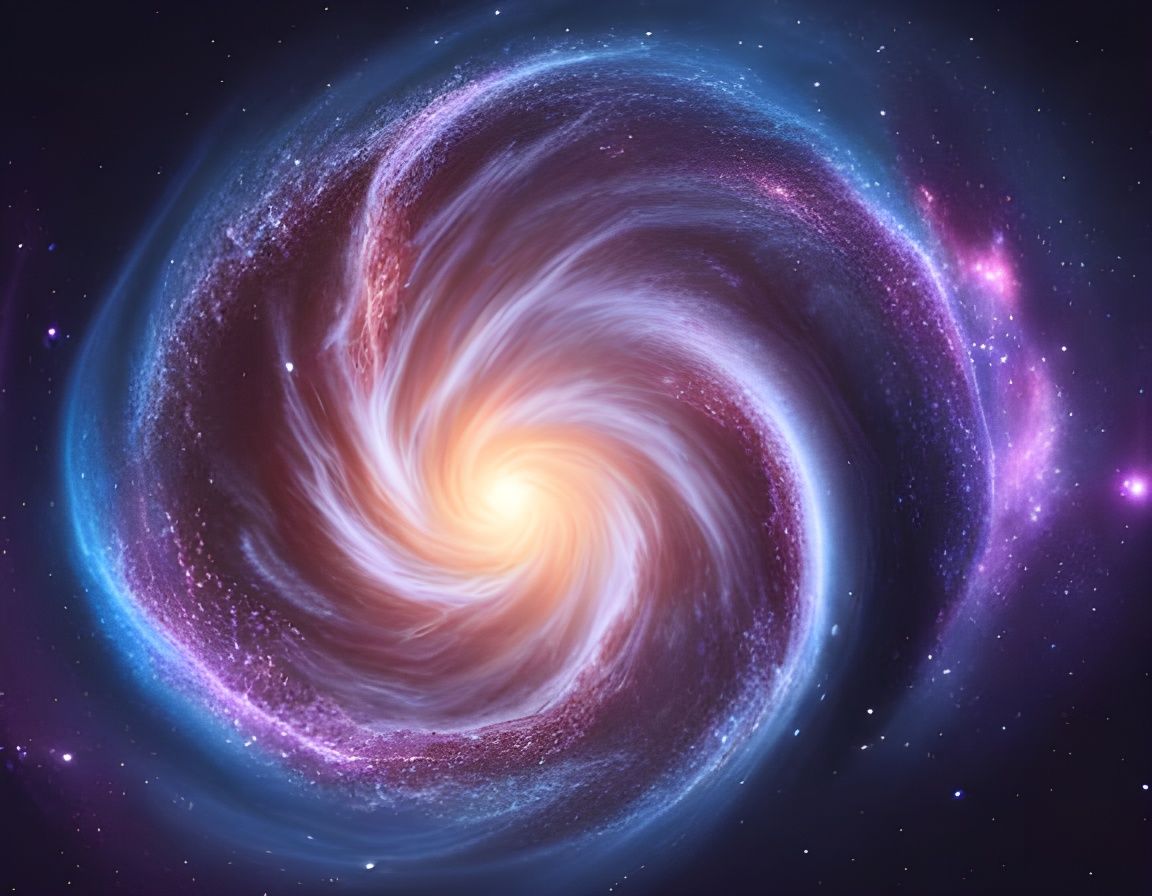 Galactic Whirlpool in Atmospheric 3D Rendering