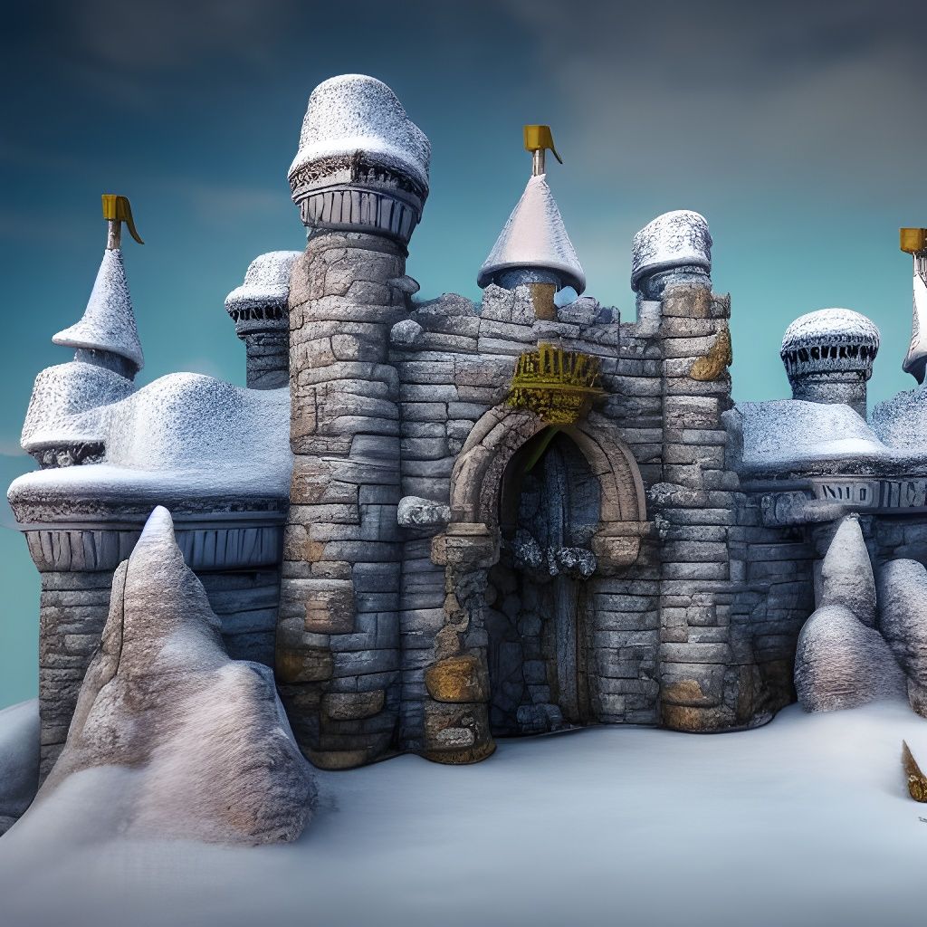 Snowy Ruins of a Fantasy Castle