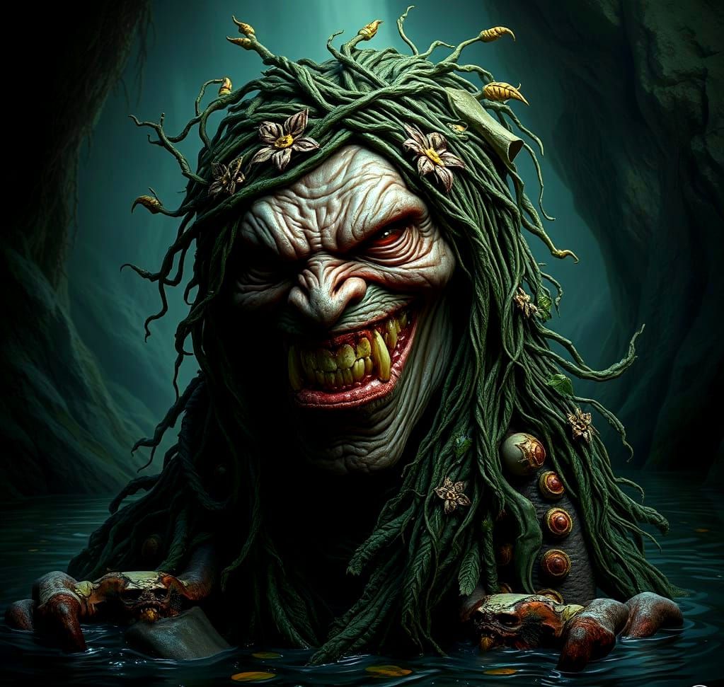 River Hag Rising: A Hyperdetailed Digital Painting
