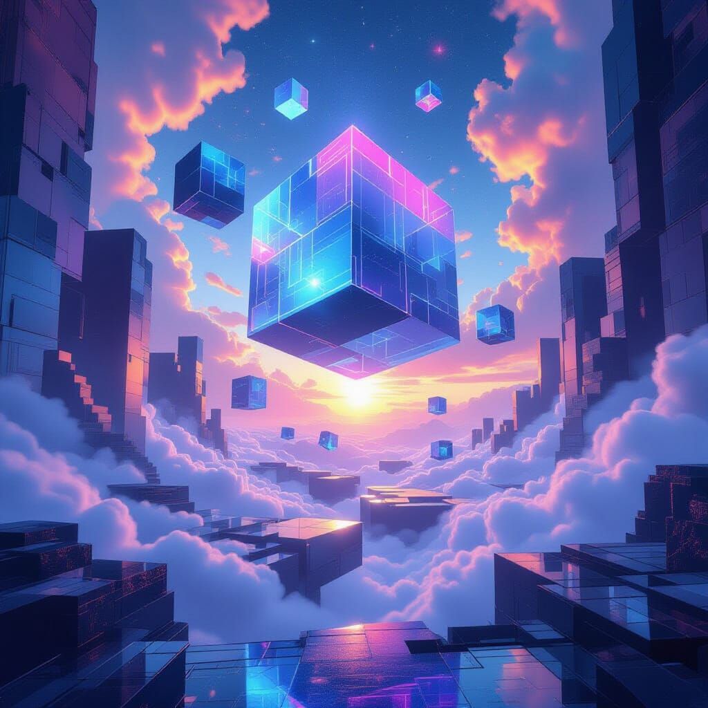 Surreal 4D World of Impossible Geometries and Cosmic Colors