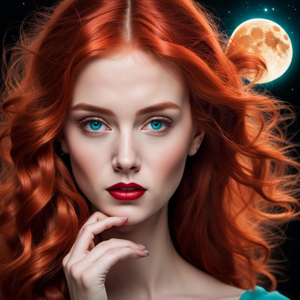 Woman Holding Broken Heart in Forest Moonlight