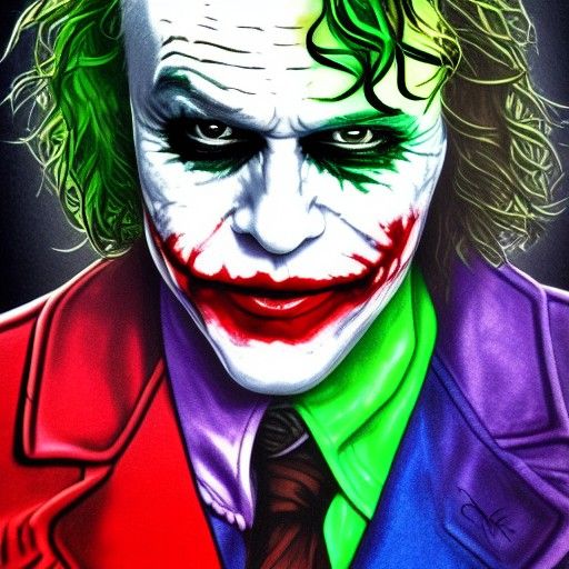 Heath Ledger Joker in Astral Cosmic Style