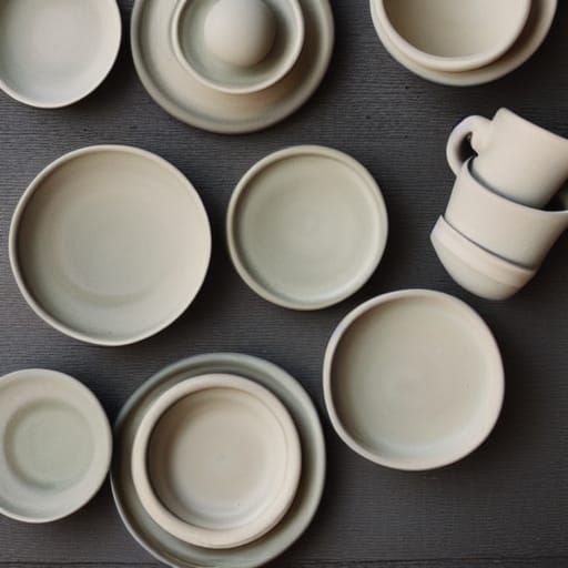 AI Ceramics Still Life: Minimalist Composition