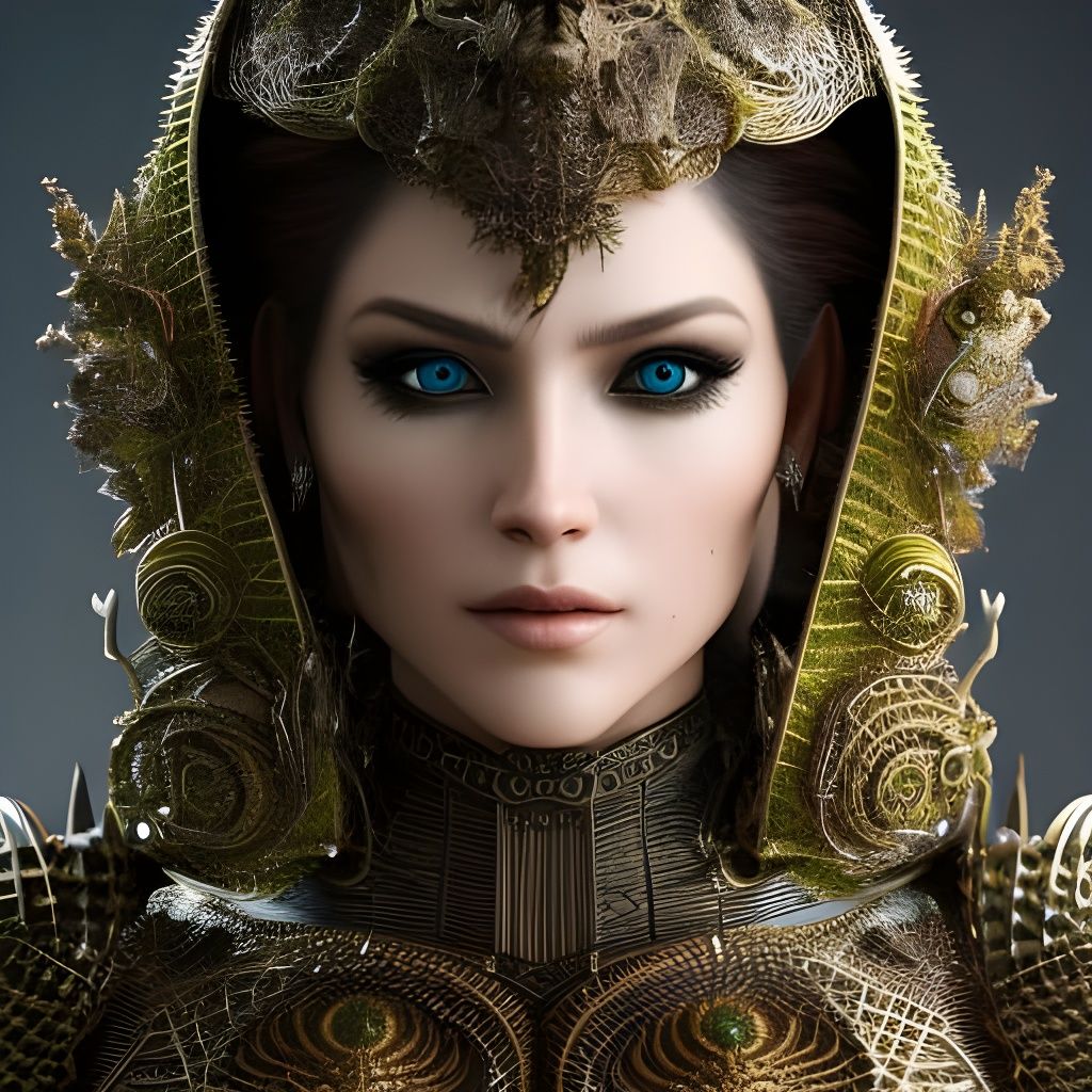 Lizard-Green Filigree Skeleton Warlock Portrait