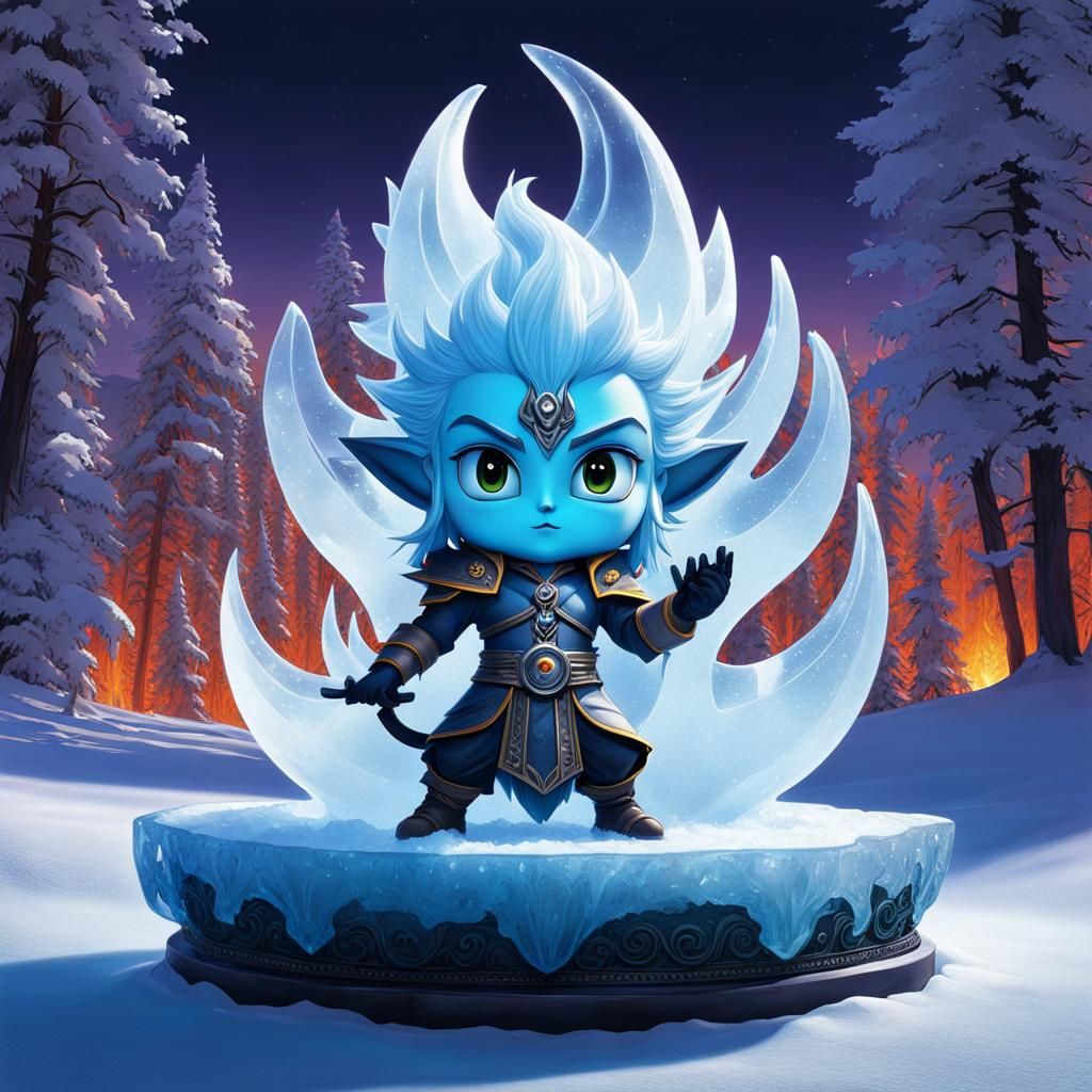 Icy Shiva Sculpture in Chughtai Art Style